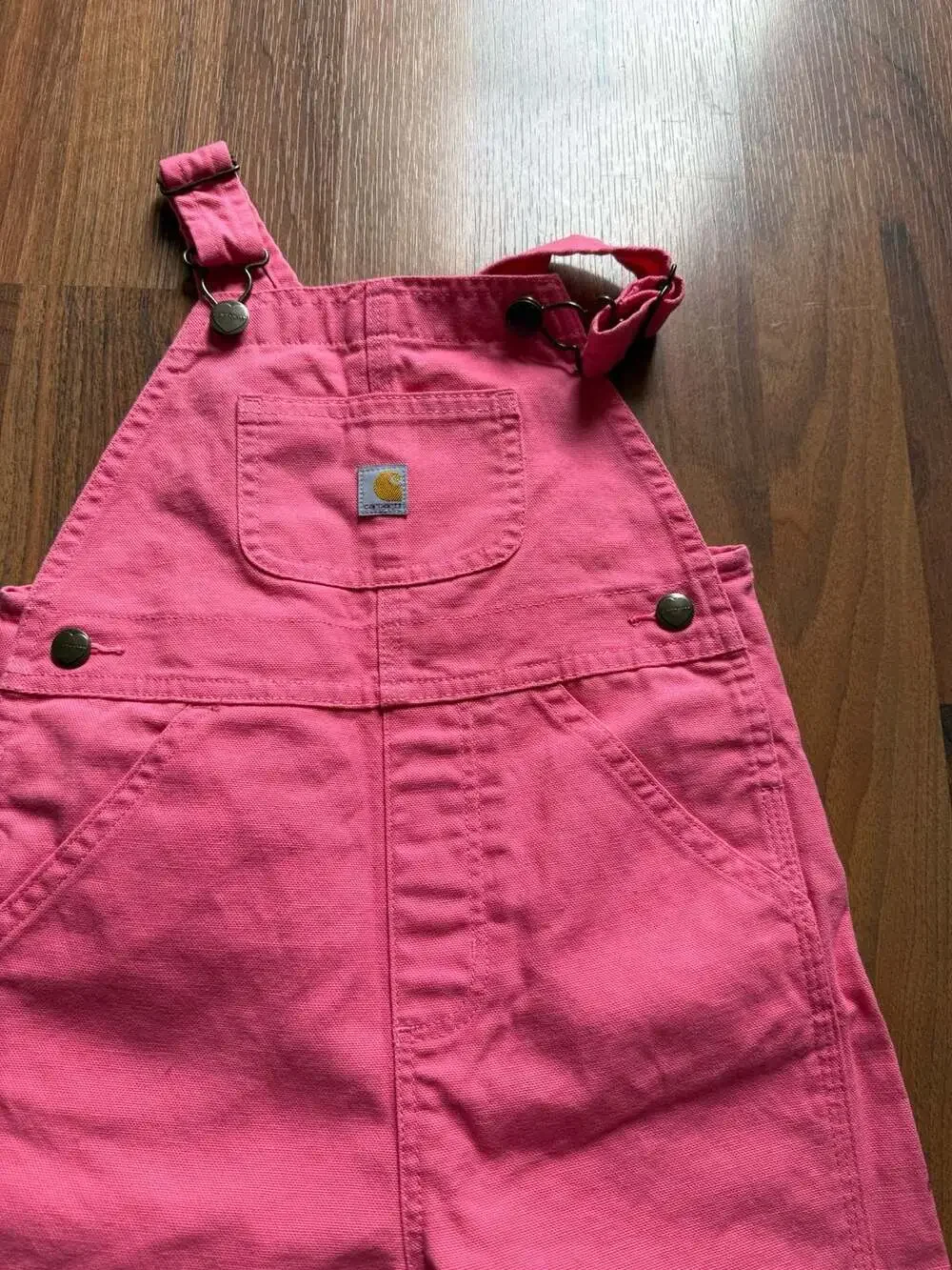 Carhartt Pink Canvas Bib Overalls Toddler Girls Size 4T Model OX9712-G
